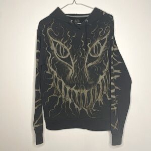 Black Graphic Tie dye Hoodie Sweater